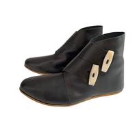 AnNafi Chaussures de Viking | Bottes romaines à double bascule | Chaussures médiévales Viking SCA LARP Renaissance Fairs & Cosplay Footware Noir (Taille 10), noir, 45 EU