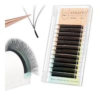 ANNAFRIS Extension de Cils 3D WW Double Conseil Cils 0.07C 9-13mm Préfait Bouquet Cils W 3d Extension Cils Volume Russe W Lash(2Tips-3DW 0.07C 9-13Mix)