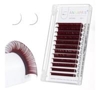 ANNAFRIS Individuel Colorés Extension de Cils à Cils Classique Eyelashs Extentions Colored Faux Cils(MorandiRed0.07D,8-15)