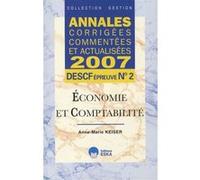 Annales 2007 descf n 2 economie et compt EDITIONS ESKA (Auteur)