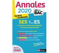 Annales ABC du Bac 2020 Sciences Economiques et Sociales - Term ES