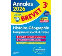 Annales Brevet 2026 – Histoire-géo-EMC 3e – Sujets et corrigés – Hachette Pratique