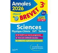 Hachette Pratique – Annales Brevet 2026 : Sciences 3e – sujets et corrigés