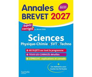 Annales Brevet 2027 - Sciences 3e - sujets et corrigés - Sébastien Dessaint - Hachette Education - broché - Scolaire / Universitaire