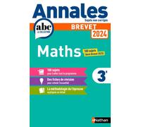 Carole Feugère – Annales du Brevet 2024 Maths 3e – Sujets non corrigés + fiches – Broché