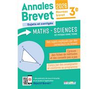 Annales Brevet - Maths-Sciences - 3e - 2026 Des sujets corrigés, des fiches de méthode, des conseils pas à pas - Collectif rue des écoles - Rue Des Ecoles - broché - Scolaire / Universitaire