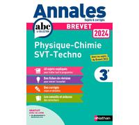 Annales Brevet Physique Chimie - SVT - Techno 2024 - Corrigé
