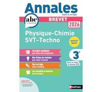 Annales ABC Brevet 2026 - Physique-Chimie SVT Technologie 3e - Sujets corrigés + fiches - Nathan