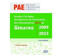 Annales Corrigées des Epreuves de Vérification des Connaissances de gériatrie 2009-2023