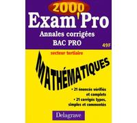 Annales corrigées mathématiques bac professionnel tertiaire