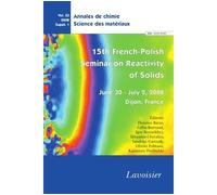 Annales de chimie science des materiaux vol. 33 2008 suppl. - Baras Florence - Technique Et Documentation - broché - Livre