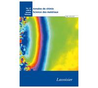 Annales de chimie sciences des materiauxvol 37 n 1 2012 jan - Collectif - Technique Et Documentation - broché - Livre