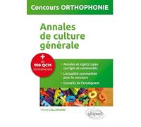 Annales de culture générale, concours orthophonie