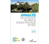 Université de Nice 2 – Annales de la faculté de droit et science politique de Nice – 2015 – Broché