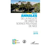 Annales de la faculté de droit & science politique de Nice Année 2019 - Collectif - L'harmattan - broché - Etude