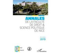Annales de la faculté de droit & science politique de Nice Année 2019 - Collectif - L'harmattan - broché - Etude