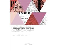 Annales de l'enseignement supérieur de Grenoble - Université de Grenoble - Hachette Bnf - broché - Livre