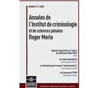Annales de l'Institut de criminologie et de sciences pénales Roger Merle 2/2021