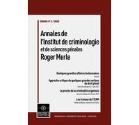 Annales de l'Institut de criminologie et de sciences pénales Roger Merle 2022 - Collectif - P.universite Toulouse 1 Capitole - broché - Etude