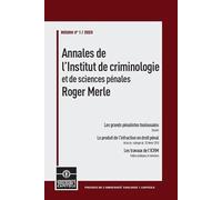 Annales de l'Institut de criminologie et de sciences pénales Roger Merle Collectif (Auteur)