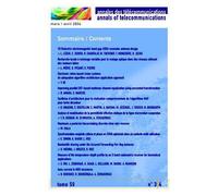 Annales des telecommunications tome 59 n. 3-4, mars-avril 20 - Collectif - Hermes Science Publications - broché - Livre