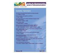 Annales des telecommunications vol. 60 n. 9/10 september-oct - Collectif - Hermes Science Publications - broché - Livre