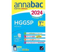 Annales du bac Annabac 2024 HGGSP Tle générale (spécialité): sujets corrigés nouveau Bac