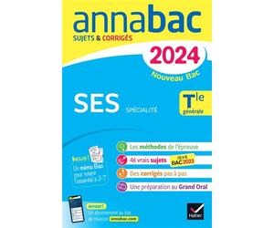 Annales du bac Annabac 2024 SES Tle générale (spécialité) Sujets corrigés nouveau Bac - Sylvie Godineau - Hatier - broché - Scolaire / Universitaire