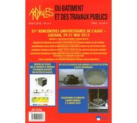 Annales Du Bâtiment Et Des Travaux Publics N° 2-3, Août 2013 - 31e Rencontres Universitaires De L'augc, Cachan, 29-31 Mai 2013