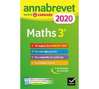 Annales du brevet Annabrevet 2020 Maths 3e: 90 sujets corrigés