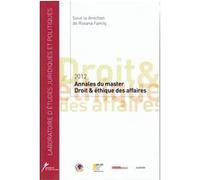 2012 - Annales Du Master Droit Et Éthique Des Affaires