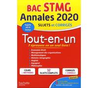 Annales Tout-En-Un Bac Stmg - Sujets Et Corrigés - Edition 2020