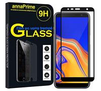 annaPrime® 1 Film Vitre Verre Trempé de Protection d'écran pour Samsung Galaxy J6+/ J6 Plus (2018) 6.0" (Non Compatible Galaxy J6 (2018) 5.6") - Noir