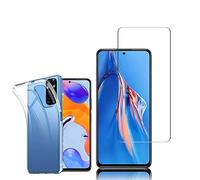 annaPrime Coque et Verre trempé Écran pour Xiaomi Redmi Note 11E Pro 6.67", Coque Silicone Gel UltraSlim et Ajustement Parfait Transparent + 1 Film Verre Trempé Transparent