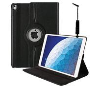 annaPrime® Etui Coque Housse avec Support Et Rotation 360° en Cuir PU pour Apple iPad Air (2019) 10.5"/ iPad Air 3/ iPad Air (3rd Generation) A2153 A2123 A2154 A2152 + Mini Stylet - Noir