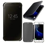 annaPrime Etui Coque Housse pour Samsung Galaxy J3 Pro (2016) J3110, Coque Silicone Gel Rigide Livre Rabattable Couleur Noir