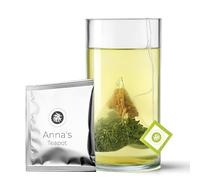 Anna's Teapot Genmaicha avec Matcha en sachets de thé - Thé vert japonais bio matcha et sencha avec riz grillé - 20 sachets pyramidaux pour une préparation facile