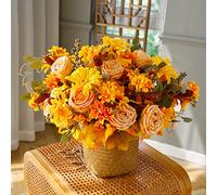 Anna's Whimsy 2 Piece Thanksgiving Autumn Fausse Fleur, Fleurs Artificielles Deco, Autumn Decorative Silk Bouquet for Home Wedding Thanksgiving Decor