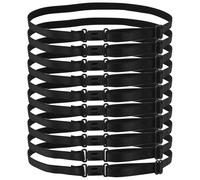 ANNASAMDO Lot de 10 rallonges élastiques pour nœud papillon - Noir | Réglable pour adultes et enfants. Polyester indéformable et durable. Facile à installer. Idéal comme cadeau de rechange.