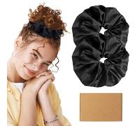 Annauiy 2 Pcs XXL Chouchou Cheveux en Satin-10CM Extra Large Bandeau à bords larges pour cheveux épais ou clairsemé-Élastiques Cheveux pour femme et fille Accessoires Cheveux
