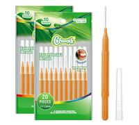 Annauiy 20 Pcs Brosse Interdentaire - Diamètre 1.2-1.5 mm - Espaces Larges | - Orange - pour Espaces Interdentaires Plus Larges-Orthodontie, Nettoyage et Soins Quotidiens