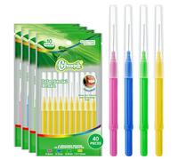 Annauiy 40 Pcs Brossettes Interdentaire,Différents Diamètres 0,6/0,7/0,8/1,0mm,Nettoyage Facile Des Espaces Interdentaires
