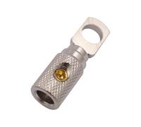 ANNBCDL Bornier d'alimentation de fil Audio de voiture, 1 pièce, bornier de type O, connecteur plaqué or en cuivre pur, réducteur d'entrée d'ampli Audio de voiture(0GA 1 piece Silver)