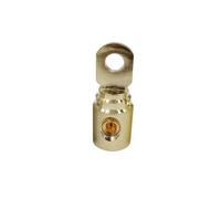ANNBCDL Bornier d'alimentation de fil Audio de voiture, 1 pièce, bornier de type O, connecteur plaqué or en cuivre pur, réducteur d'entrée d'ampli Audio de voiture(4GA 1 piece Gold)
