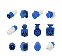 ANNBCDL Connecteur de câble électrique, prise et prises étanches IP44, 16a, 3 broches, 220-240V, mâle femelle, compatible alimentation industrielle(213)