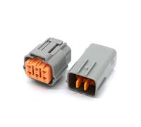 ANNBCDL Connecteur de capteur étanche compatible automobile, 6 broches, 6195 - 0021 6195-0024, mâle femelle, Terminal supplémentaire et joint(Terminal)