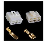 ANNBCDL Connecteur de Fil Automobile mâle et Femelle, 6.3mm, 2, 3, 4 Broches, Kit Prise Terminal câble, Harnais Moto Voiture(6p,10sets)
