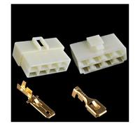 ANNBCDL Connecteur de Fil Automobile mâle et Femelle, 6.3mm, 2, 3, 4 Broches, Kit Prise Terminal câble, Harnais Moto Voiture(8p,5sets)