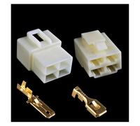 ANNBCDL Connecteur de Fil Automobile mâle et Femelle, 6.3mm, 2, 3, 4 Broches, Kit Prise Terminal câble, Harnais Moto Voiture(4p,10sets)