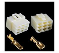 ANNBCDL Connecteur de Fil Automobile mâle et Femelle, 6.3mm, 2, 3, 4 Broches, Kit Prise Terminal câble, Harnais Moto Voiture(9p,10sets)